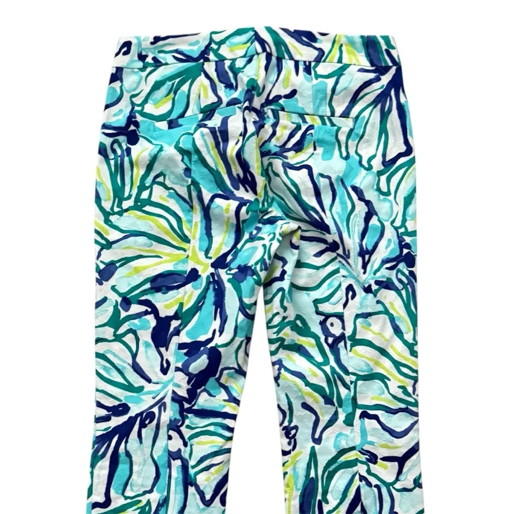 Lilly Pulitzer Kelly Skinny Ankle Pants Pool Blue Stay Cool Size 0